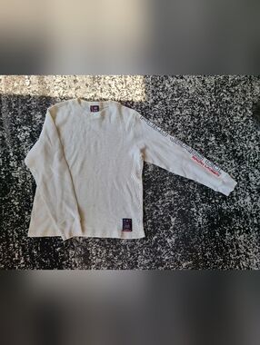 Vintage Polo Jeans Co. Ralph Lauren White Waffle Knit Thermal - Size Small